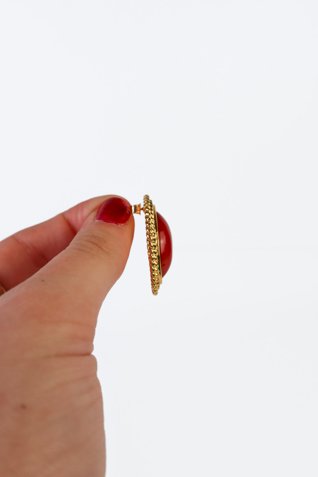 Heaven Mayhem Reddish Stone/Gold Earrings