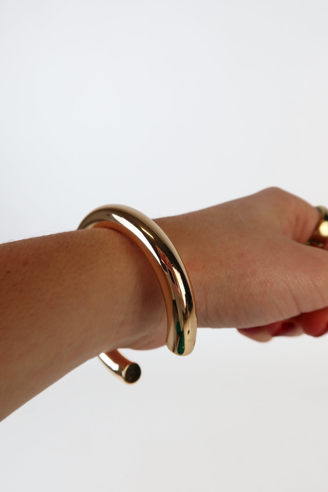 Lili Claspe Gold Medium Hollow Cuff Bracelet