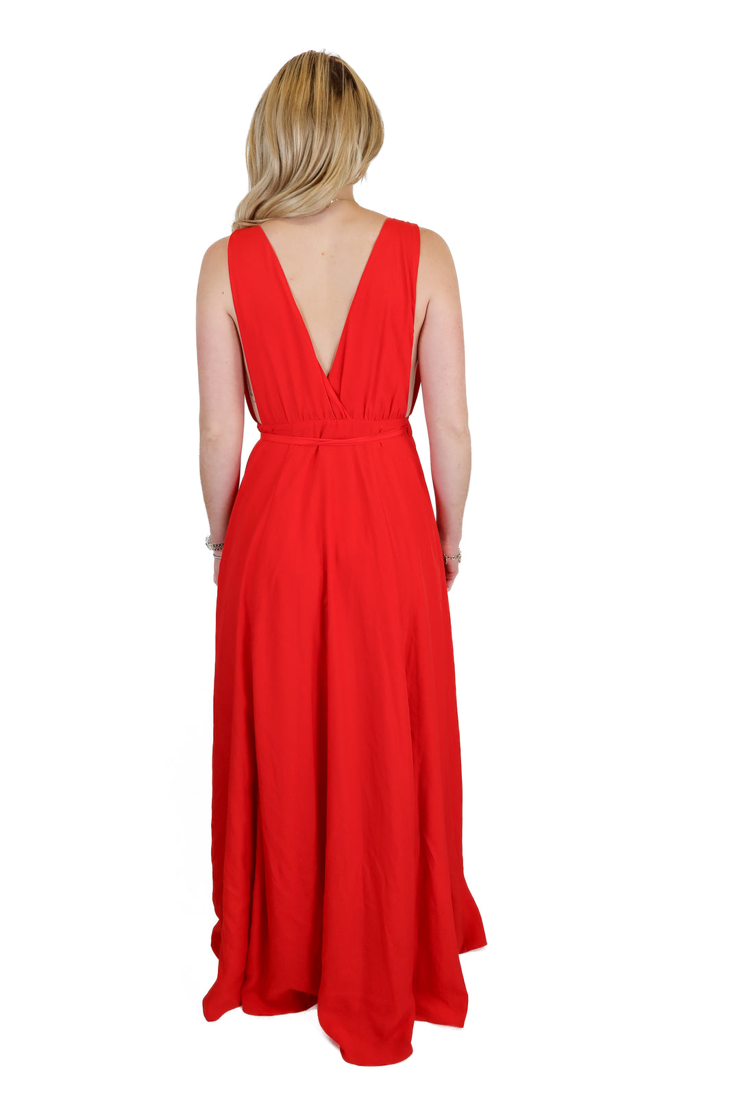 lovers and friends red wrap formal maxi dress (XS) NWT