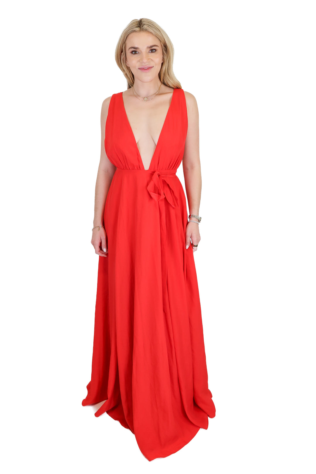 lovers and friends red wrap formal maxi dress (XS) NWT