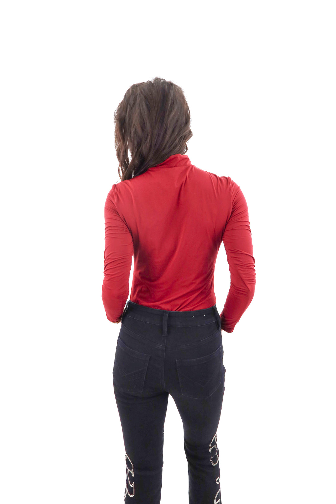 reoria maroon mock neck long sleeve bodysuit (m; retail $35)