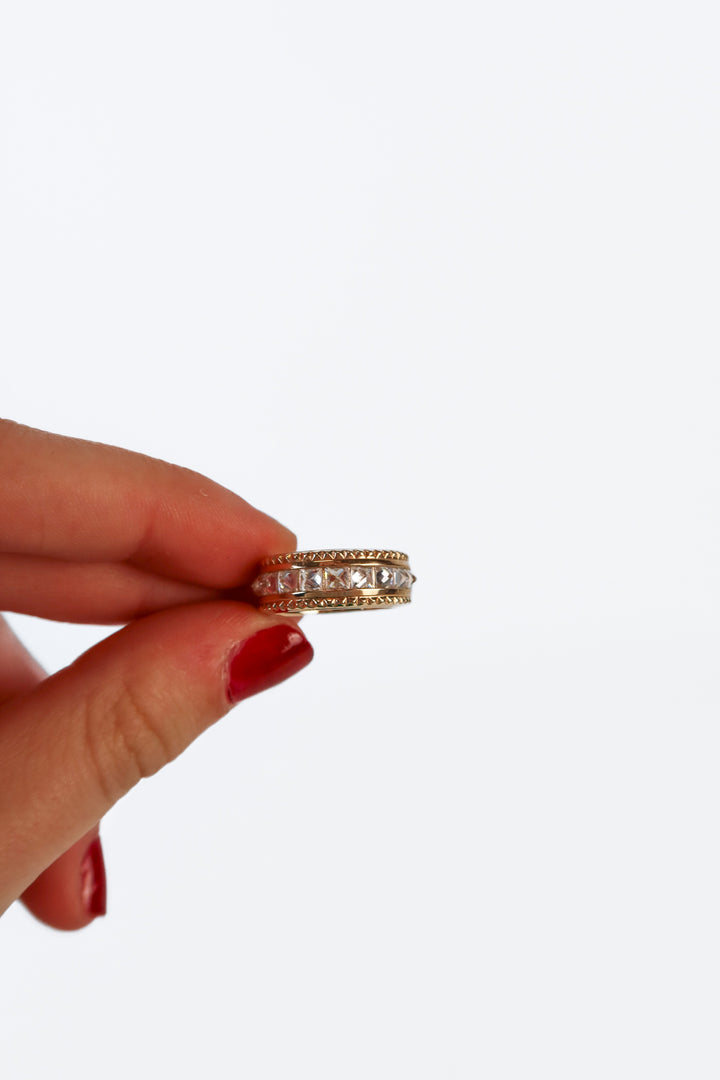 Textured Gold/CZ Ring (ring size 7)