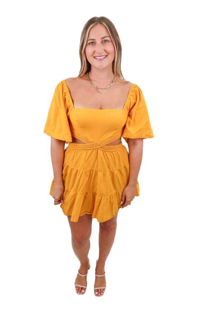 free people marigold cut out dress (m*;retail $78)