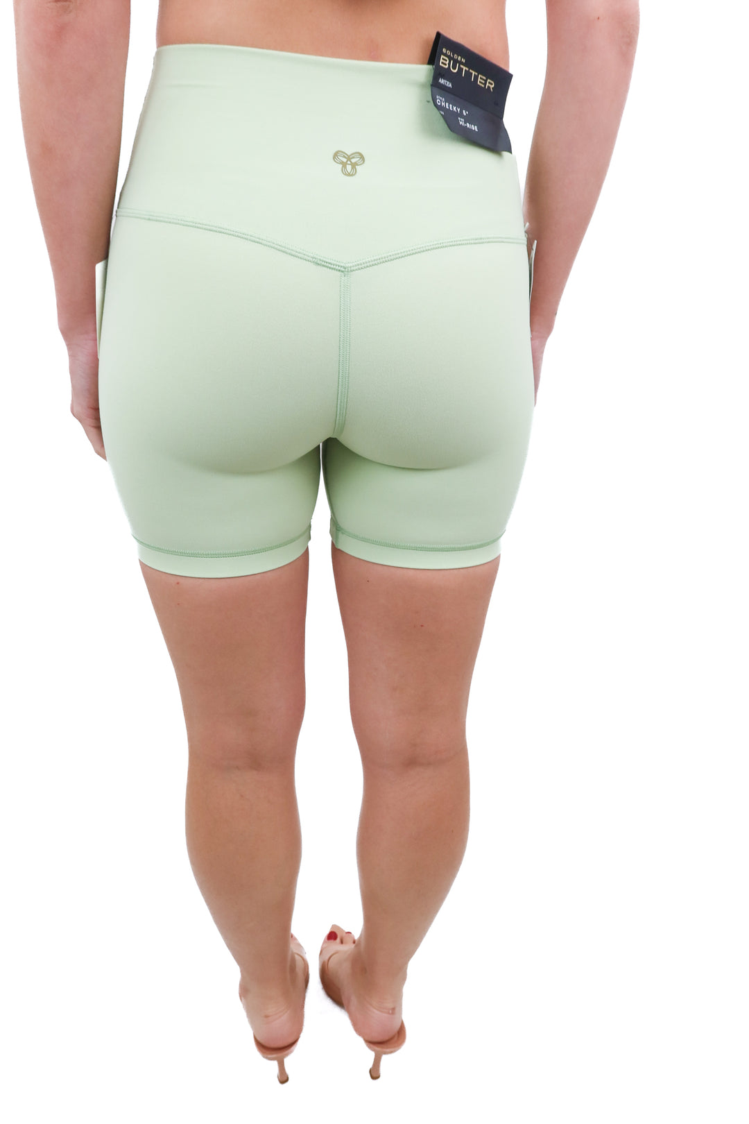 aritzia green biker shorts NWT (0; retail $48)