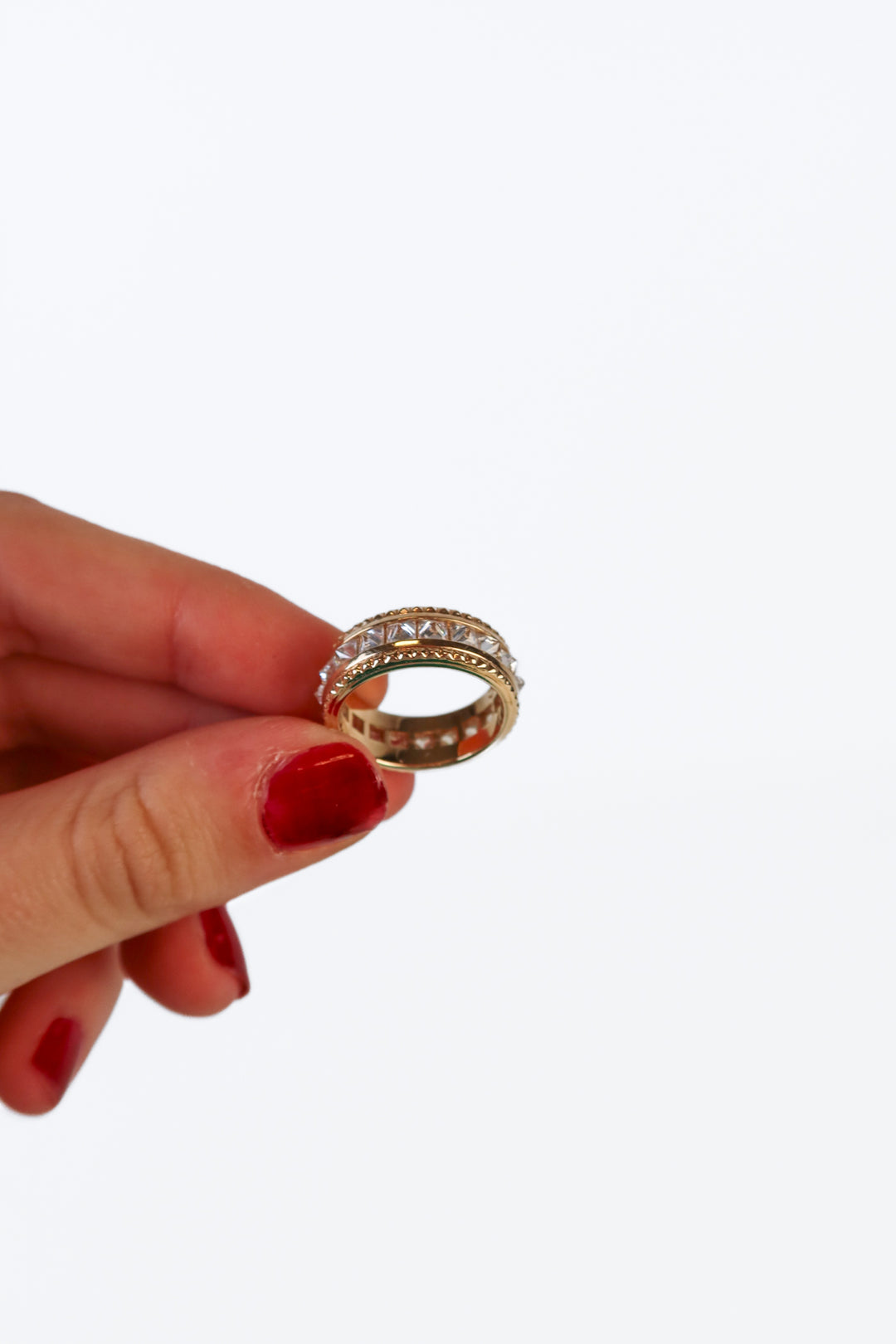 Textured Gold/CZ Ring (ring size 7)