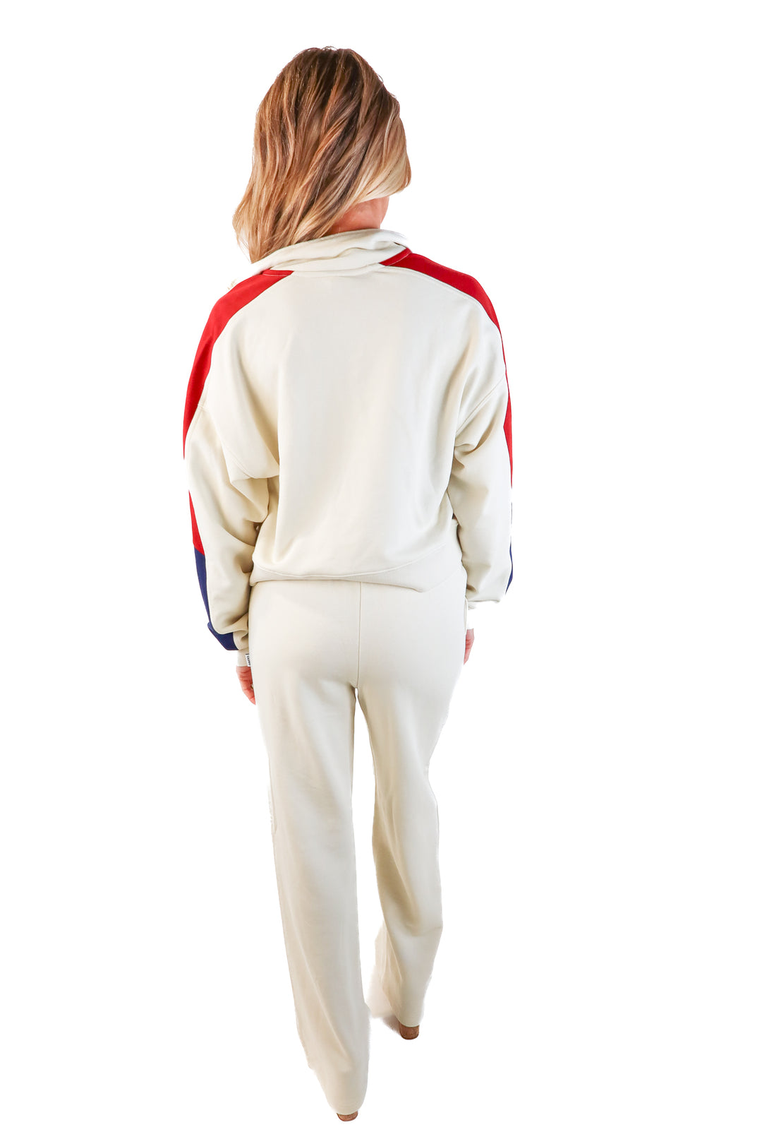 Fabletics Cream/Crimson/Navy 3 Piece Set (XS)