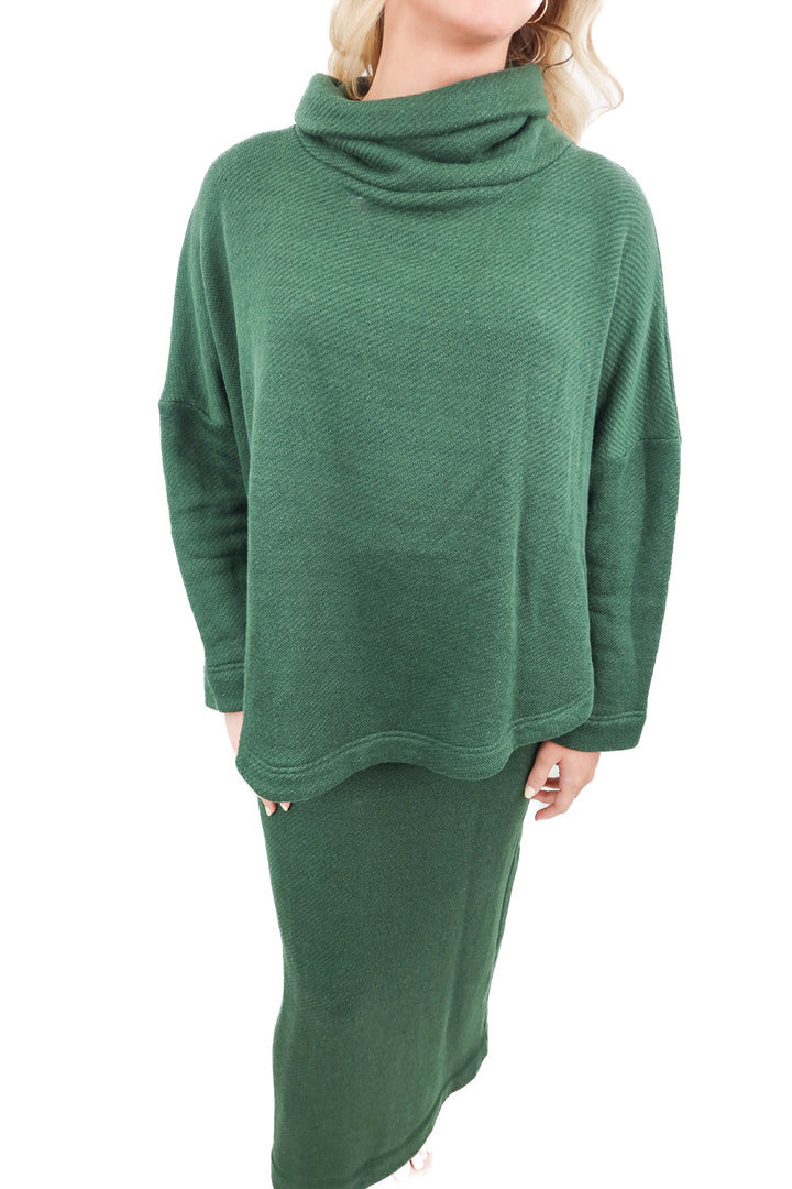 free people emerald green knit set NWT (xs)