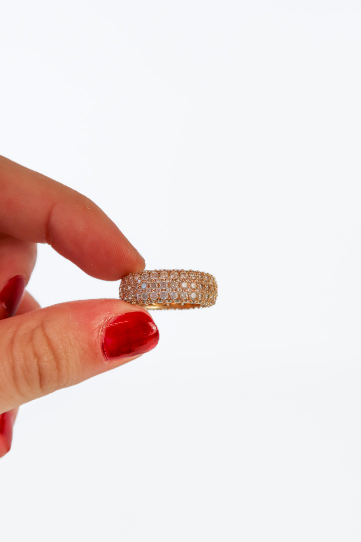 Gold Pave Ring (ring size 8)