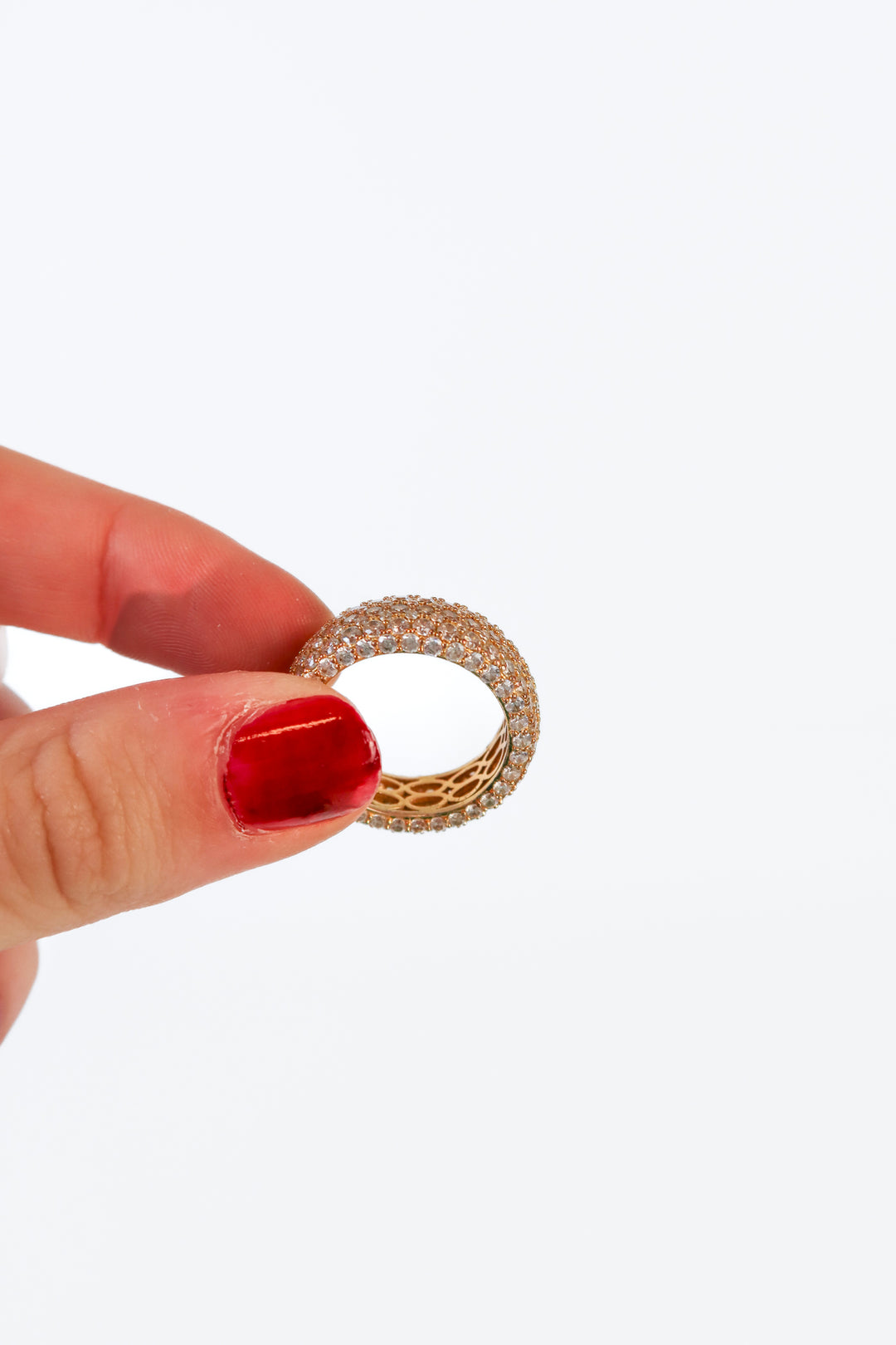 Gold Pave Ring (ring size 8)