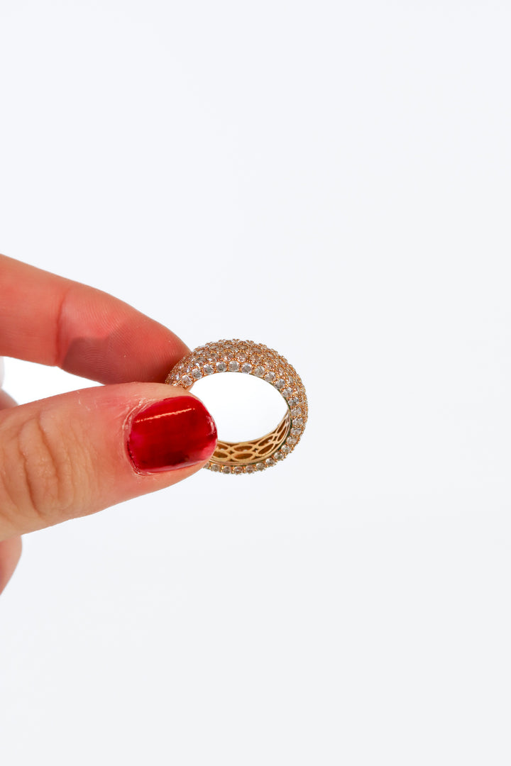 Gold Pave Ring (ring size 8)