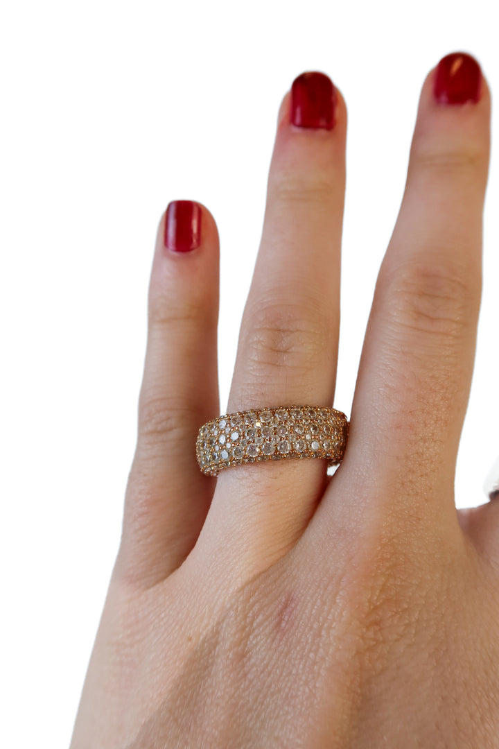 Gold Pave Ring (ring size 8)