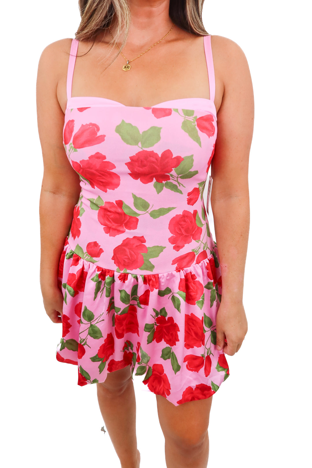 show me your mumu pink rose dress (L)*