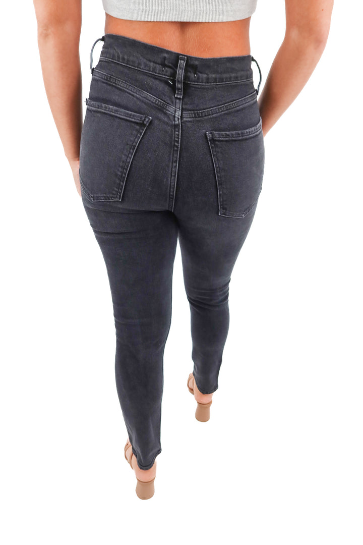 agolde black nico jeans (26; retail $238)