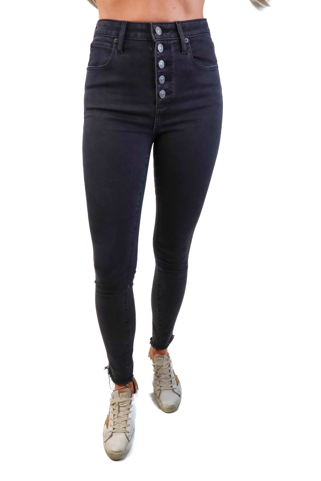 Abercrombie & fitch curve love black high rise super skinny jeans (26/2r)