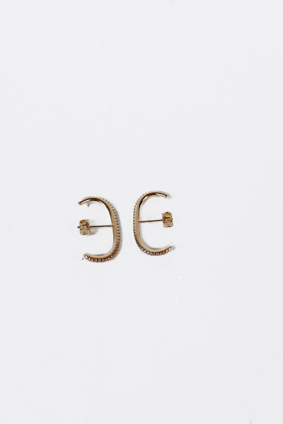 Gold/Crystal Bar Stud Earrings NWOT