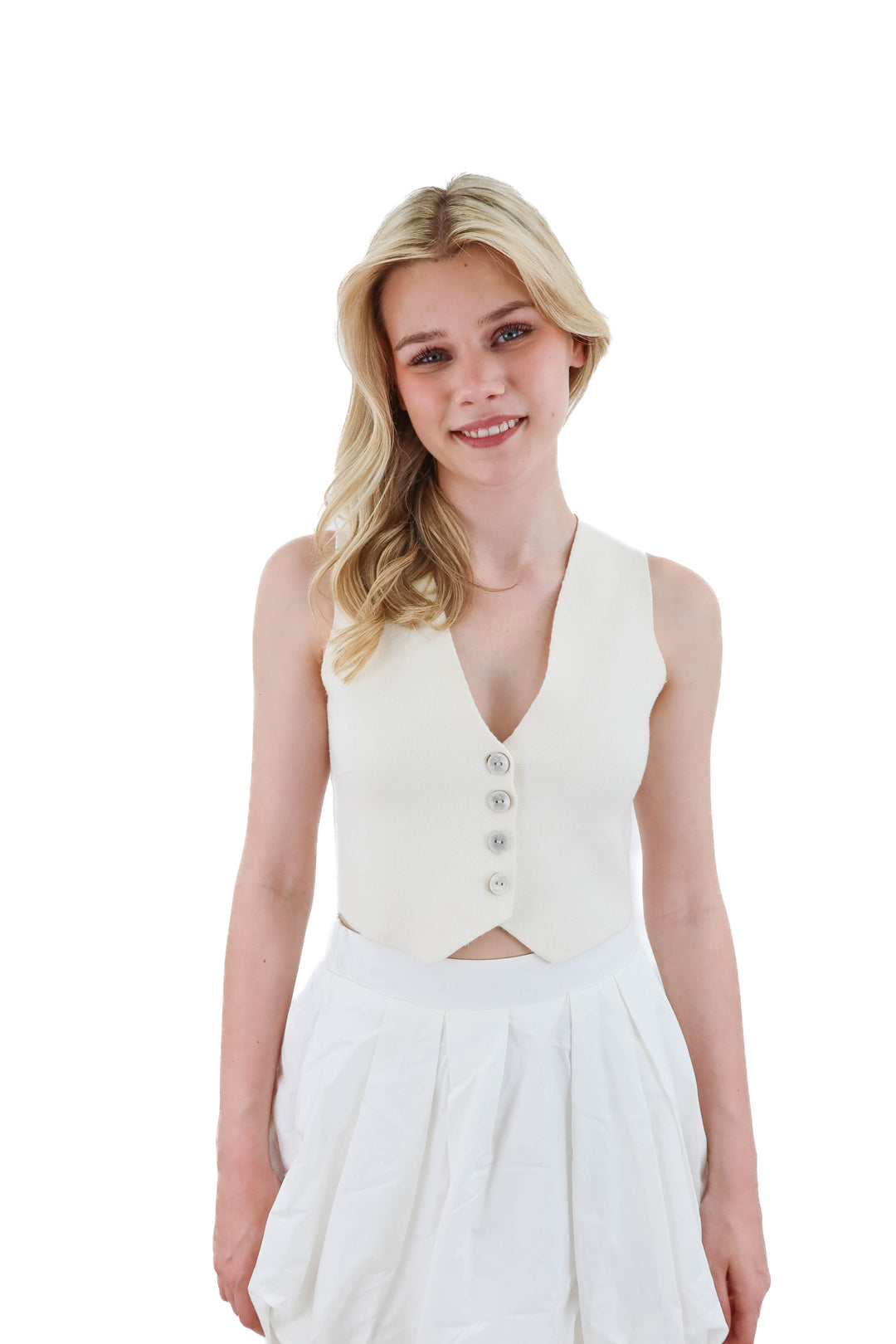 zara ivory sweater vest (s)