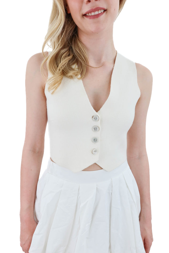 zara ivory sweater vest (s)