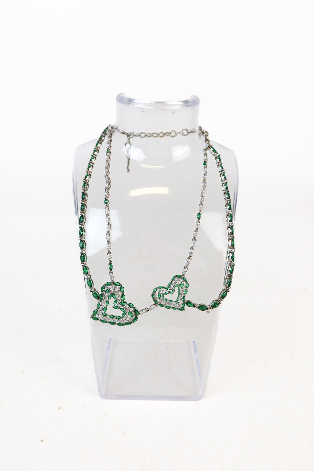 Nana Jacqueline Crystal Embellished Jade Heart Necklace