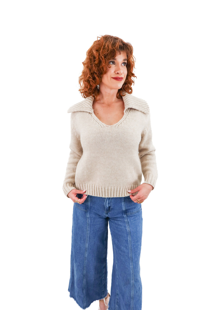 sadie and sage light beige sweater (xs)