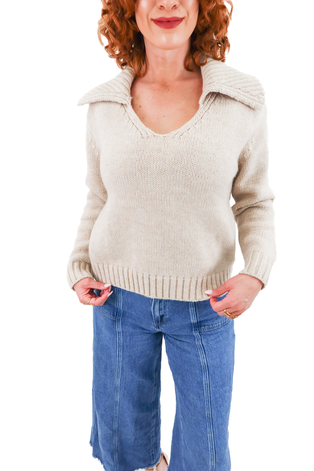 sadie and sage light beige sweater (xs)