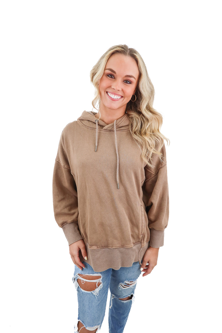free people mvmt brown sweatshirt (xs; retail $98)