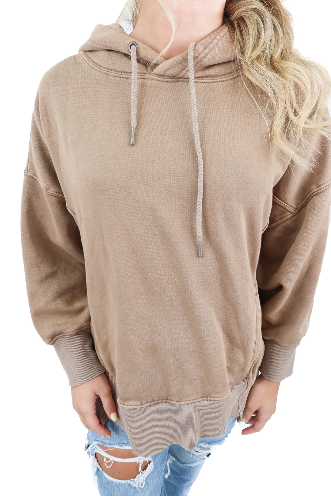 free people mvmt brown sweatshirt (xs; retail $98)