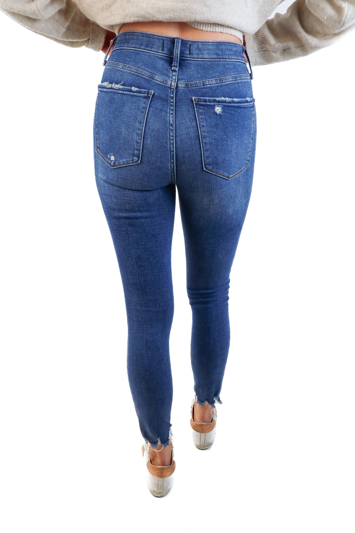 Abercrombie & fitch medium wash high rise ankle jeans (26/2L)