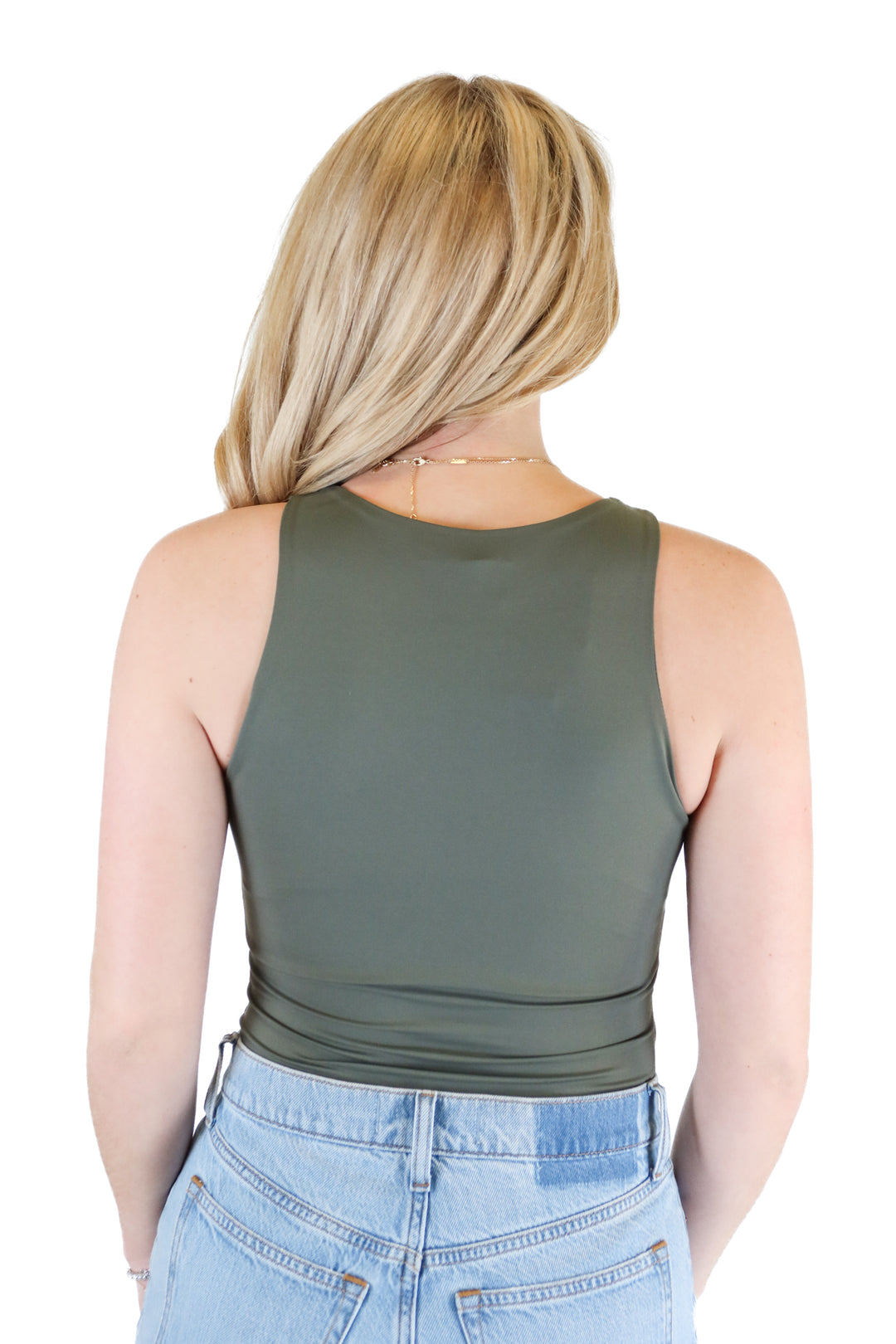 Reoria Olive High Neck Bodysuit (S)
