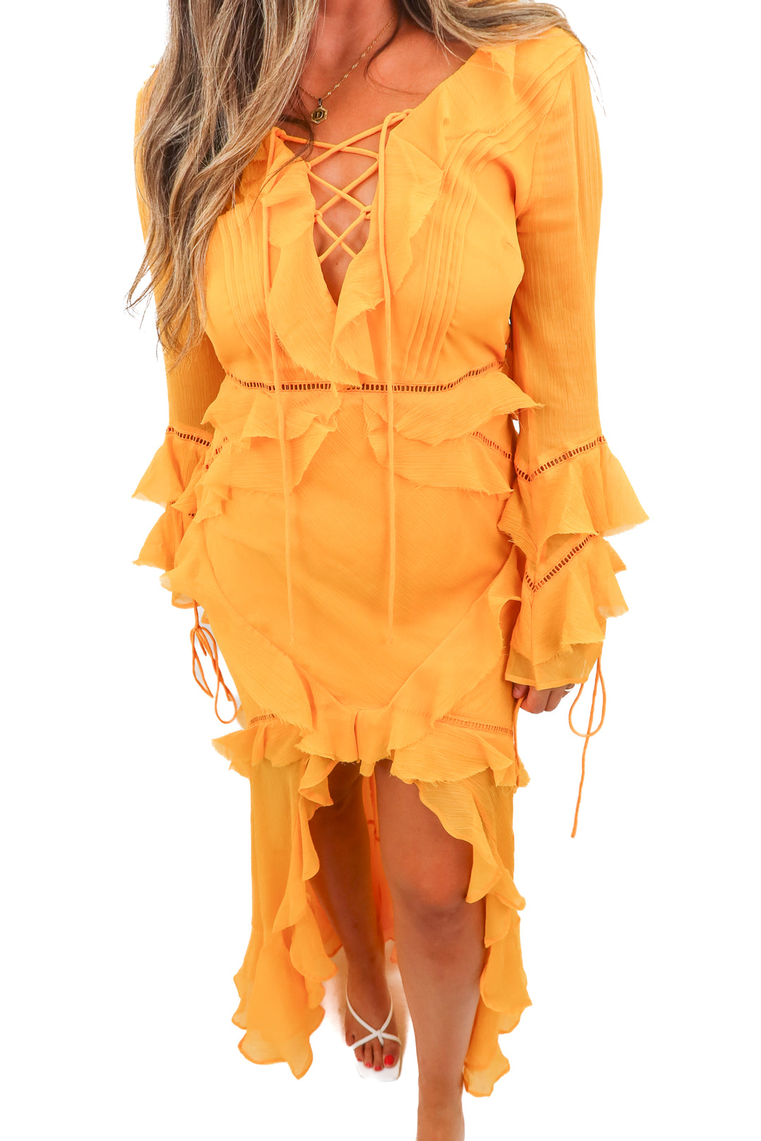 asos yellow ruffle maxi dress (10)
