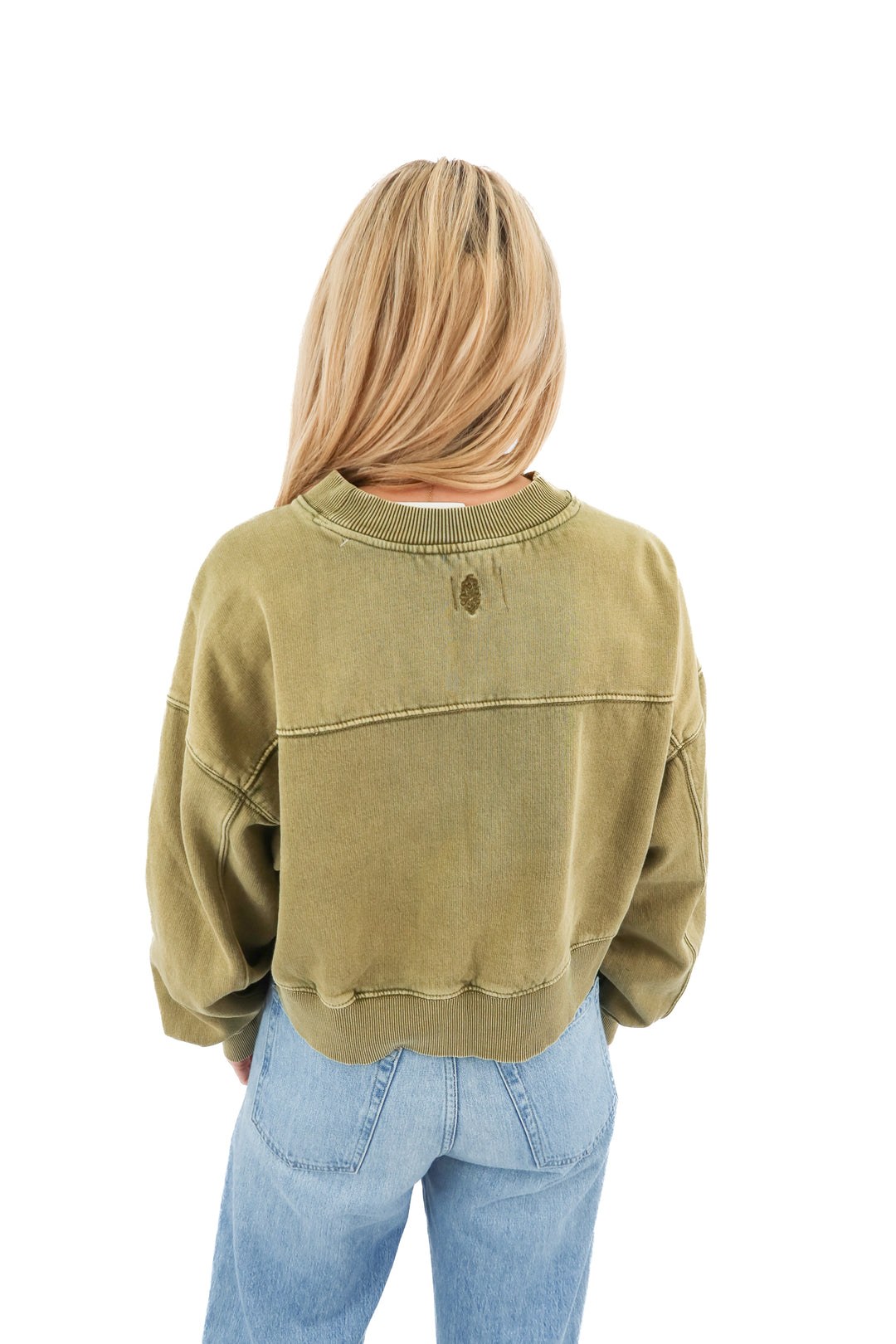 fp movement green pullover sweatshirt (S; retail $98)
