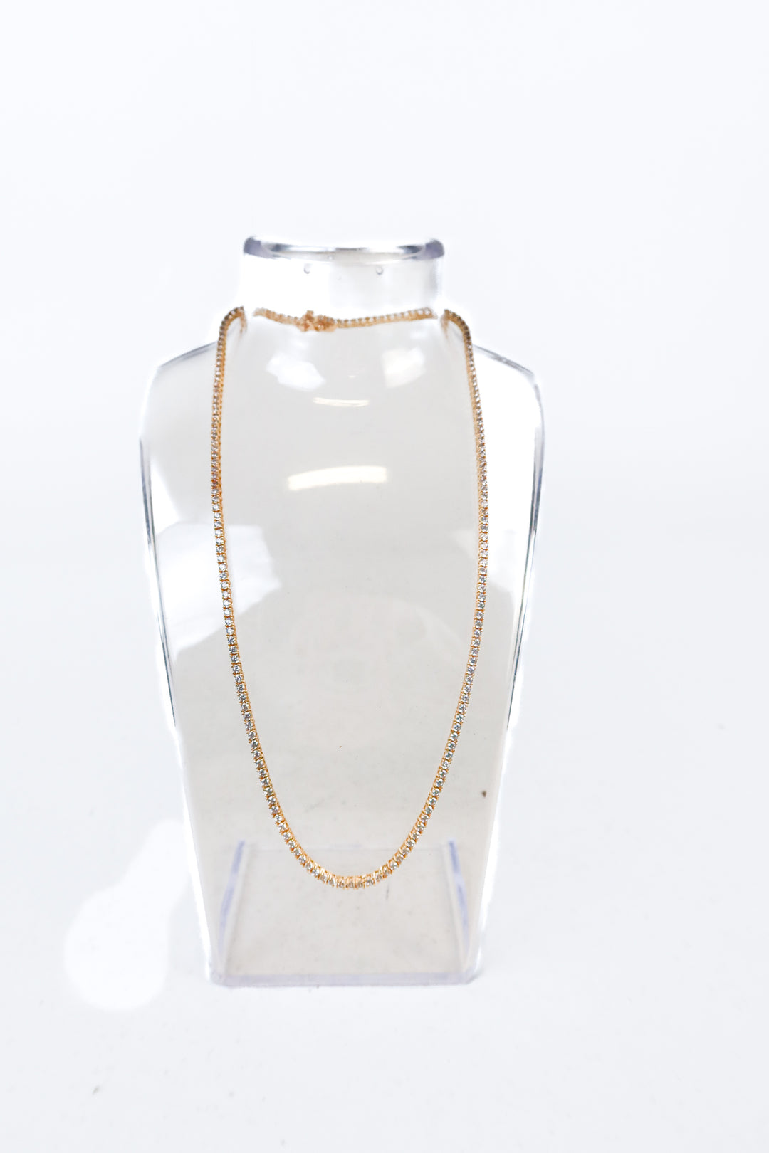Gold/Tennis Crystal Tennis Necklace