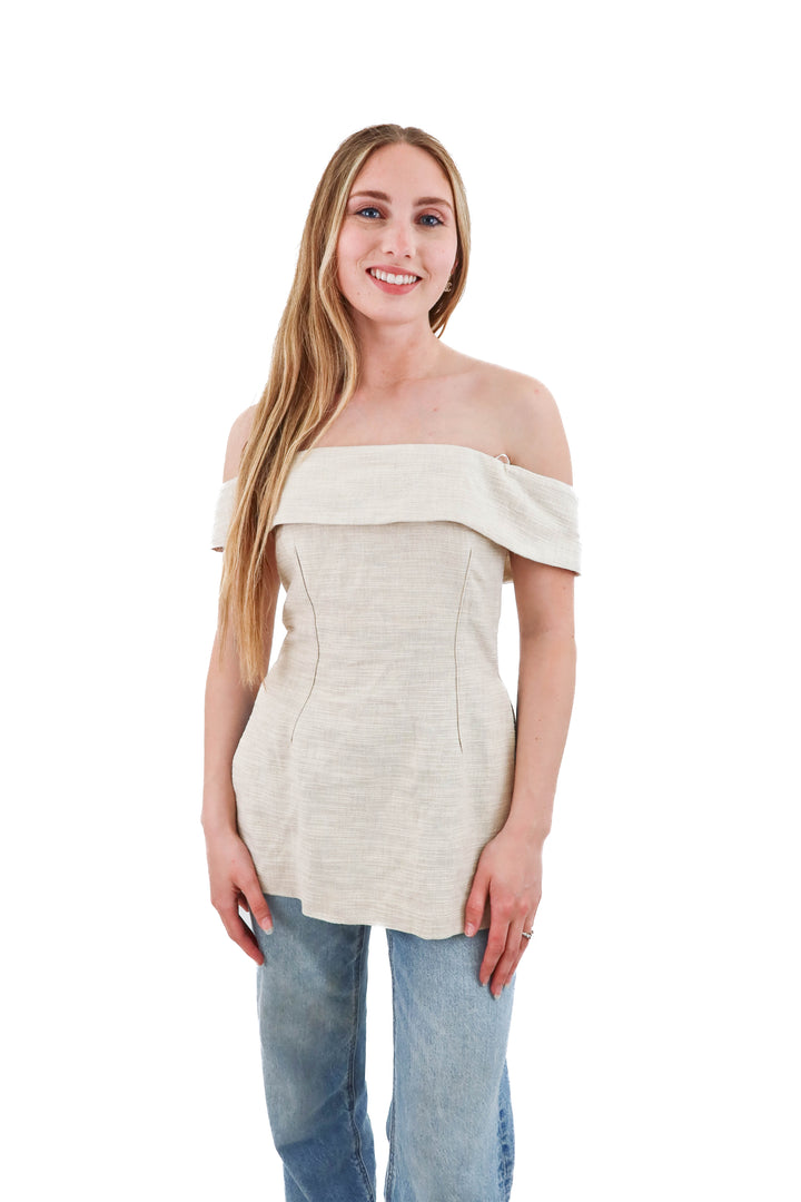 zara off the shoulder cream top NWT (xs)