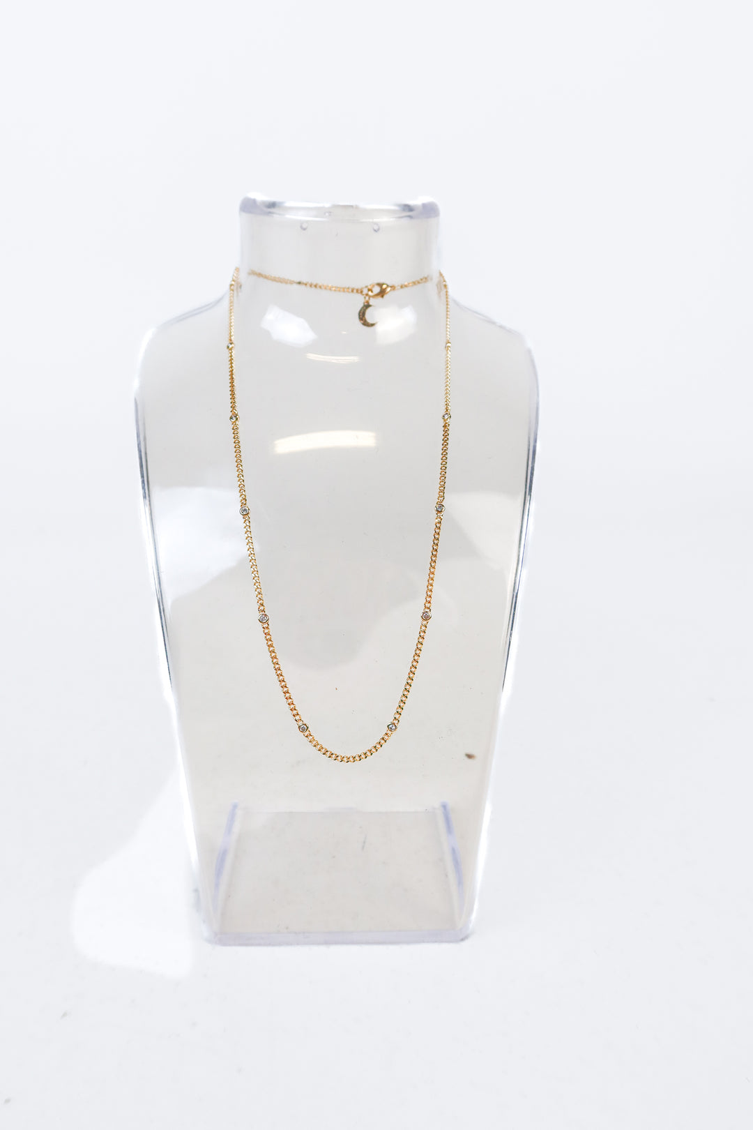 Lili Claspe Dainty Gold & Crystal Short Chain Necklace (retail $85)