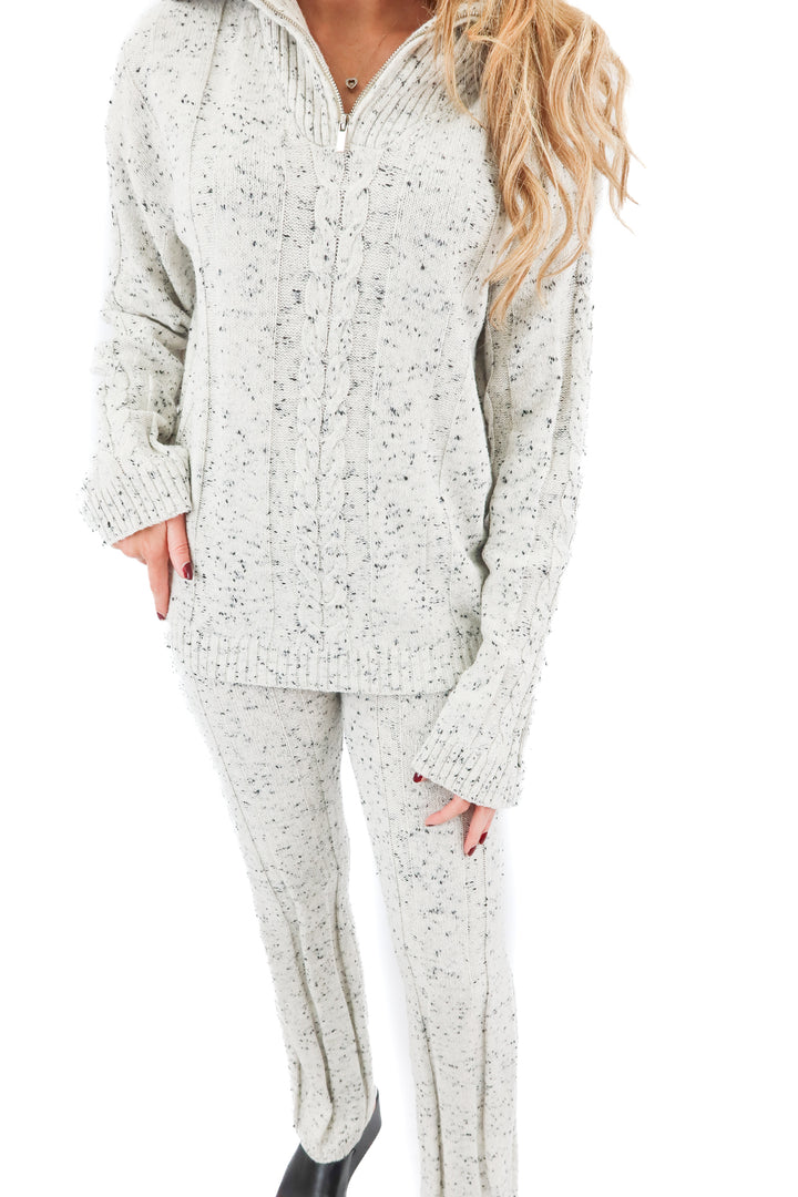 4th + reckless white speckled knit set (s)