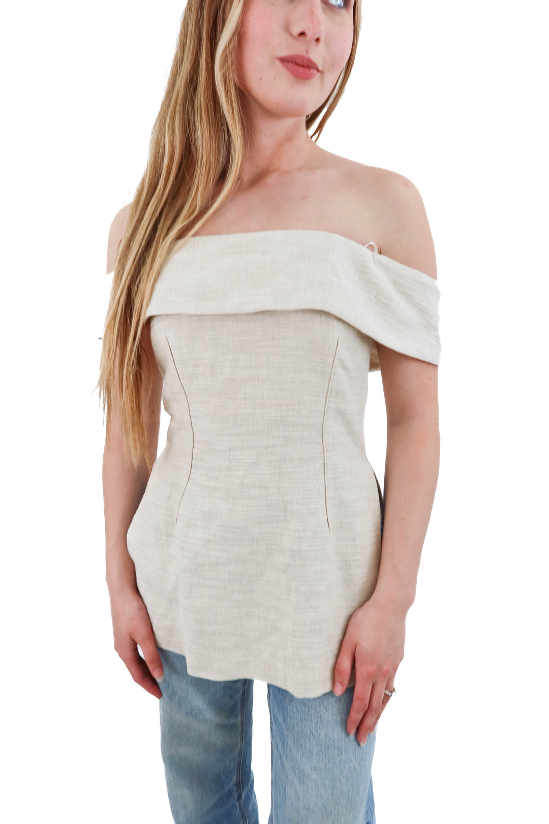 zara off the shoulder cream top NWT (xs)