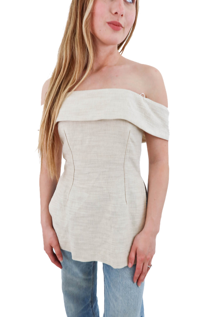 zara off the shoulder cream top NWT (xs)