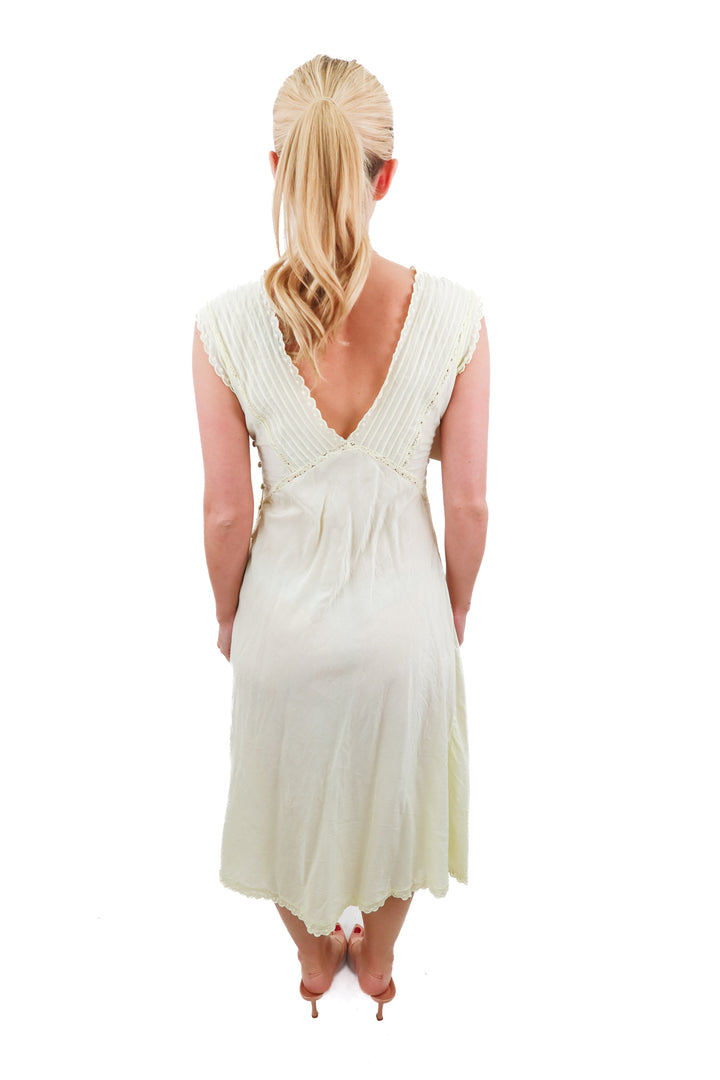 free people intimates yellow eyelet dress (xs; retail $128)