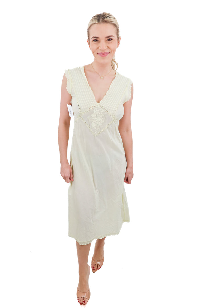 free people intimates yellow eyelet dress (xs; retail $128)