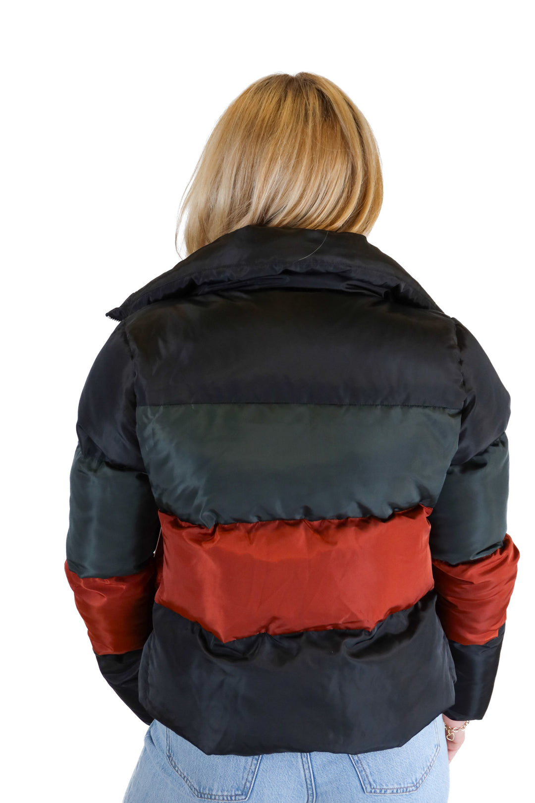Buddy Love Striped Puffer Coat NWT (S; retail $80)