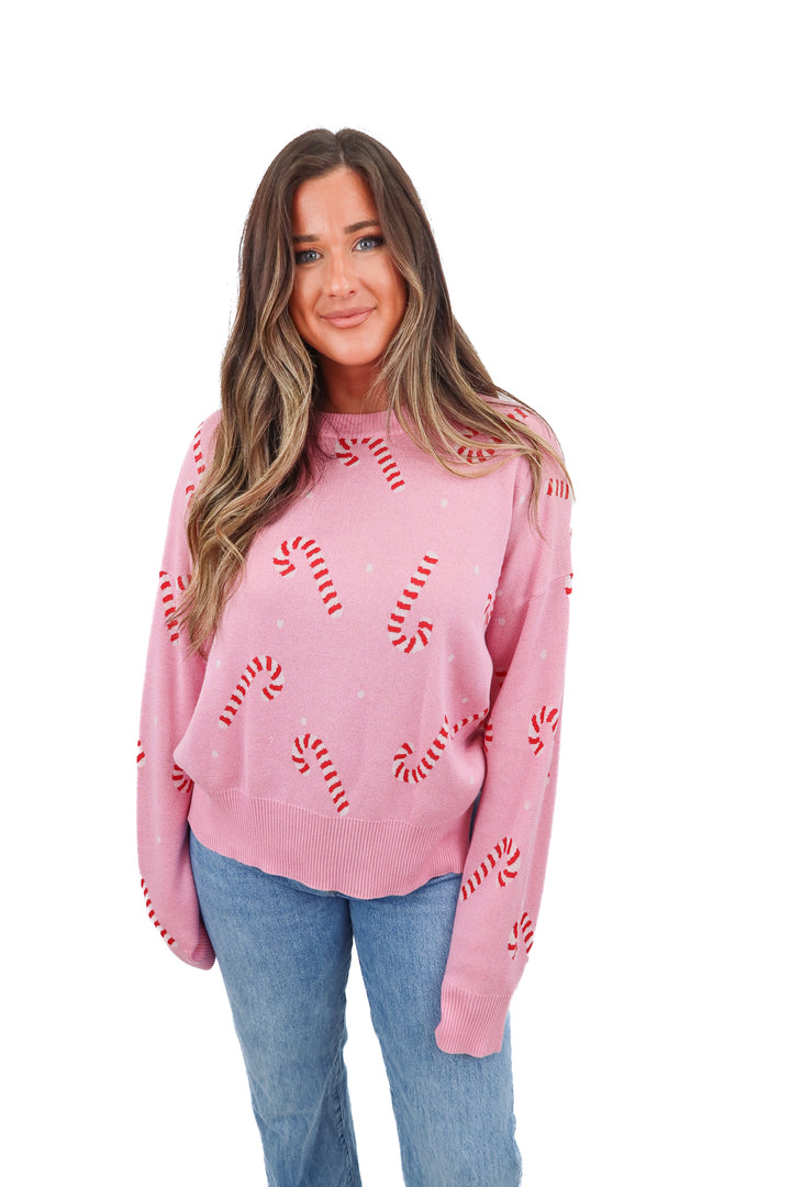 beach riot candy cane sweater (m)
