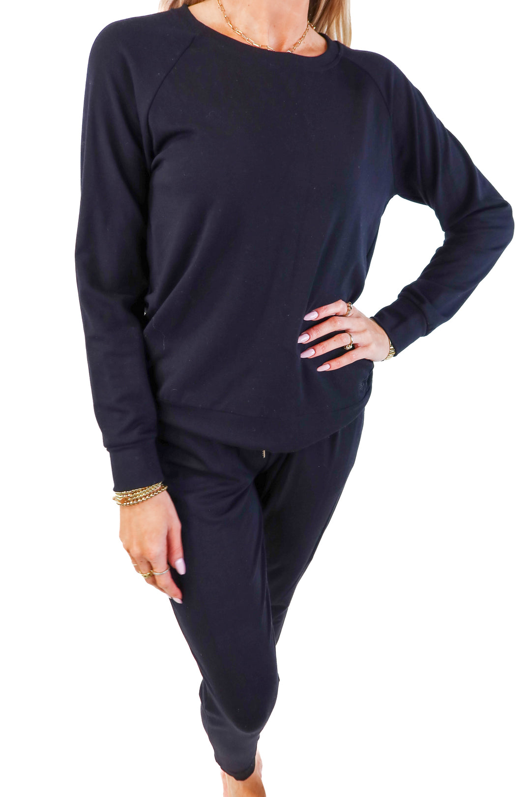 cozy earth black lounge set (xs; retail $195)