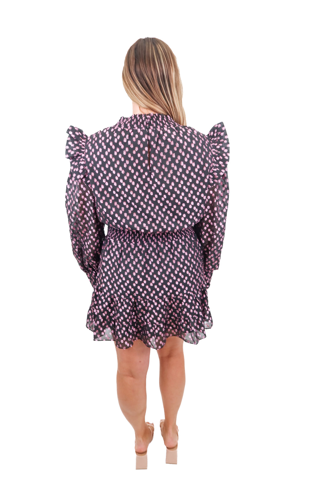 buddy love black/purple smocked dress (L)
