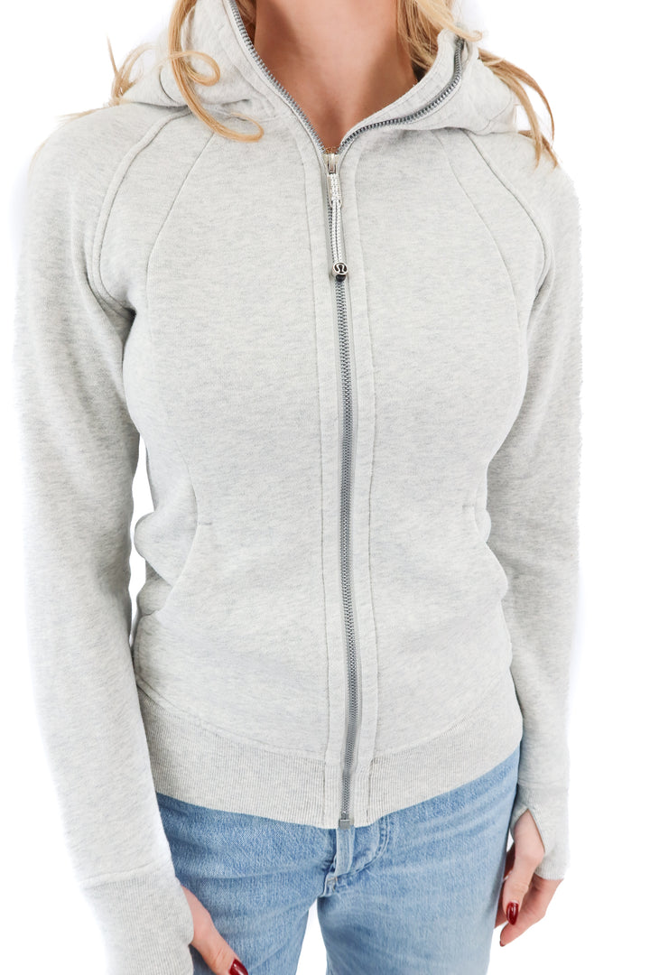 lululemon grey zip up jacket (4; retail $118)