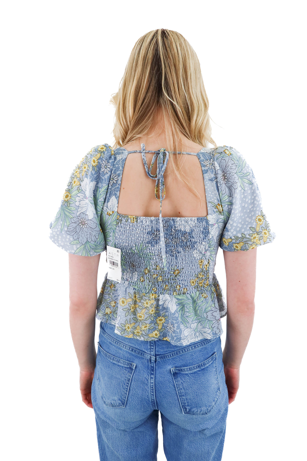 astr the label blue floral top NWT (xs; retail $88)