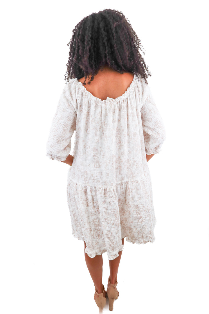 worth collective white/pink swing dress (s; retail $78)