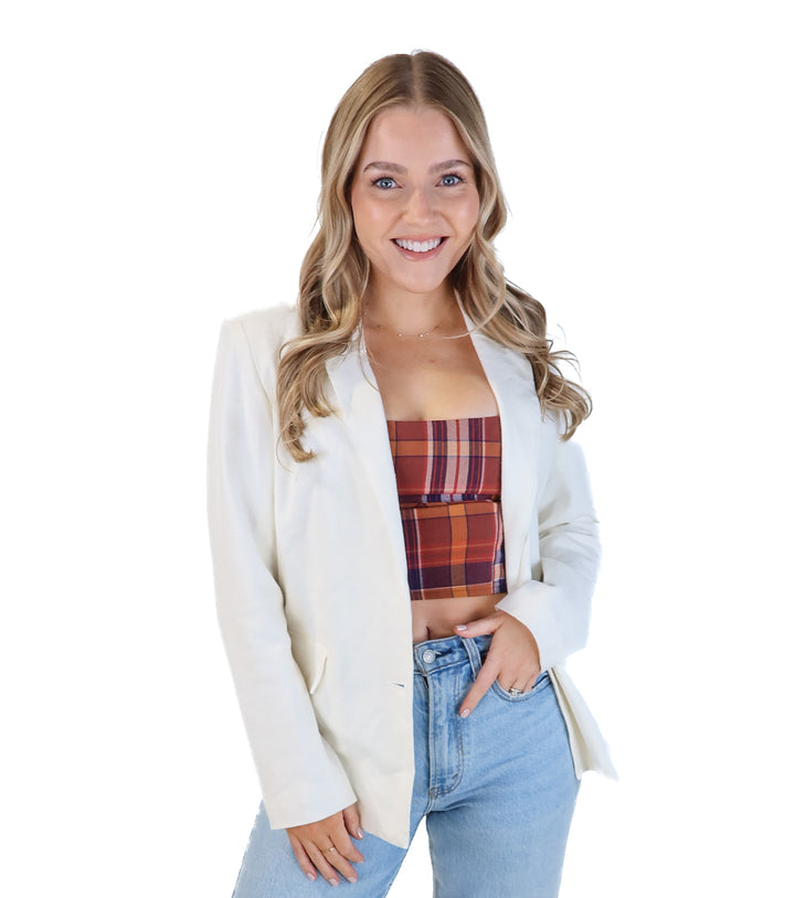 Abercrombie & fitch white linen blazer (xs; retail $120)