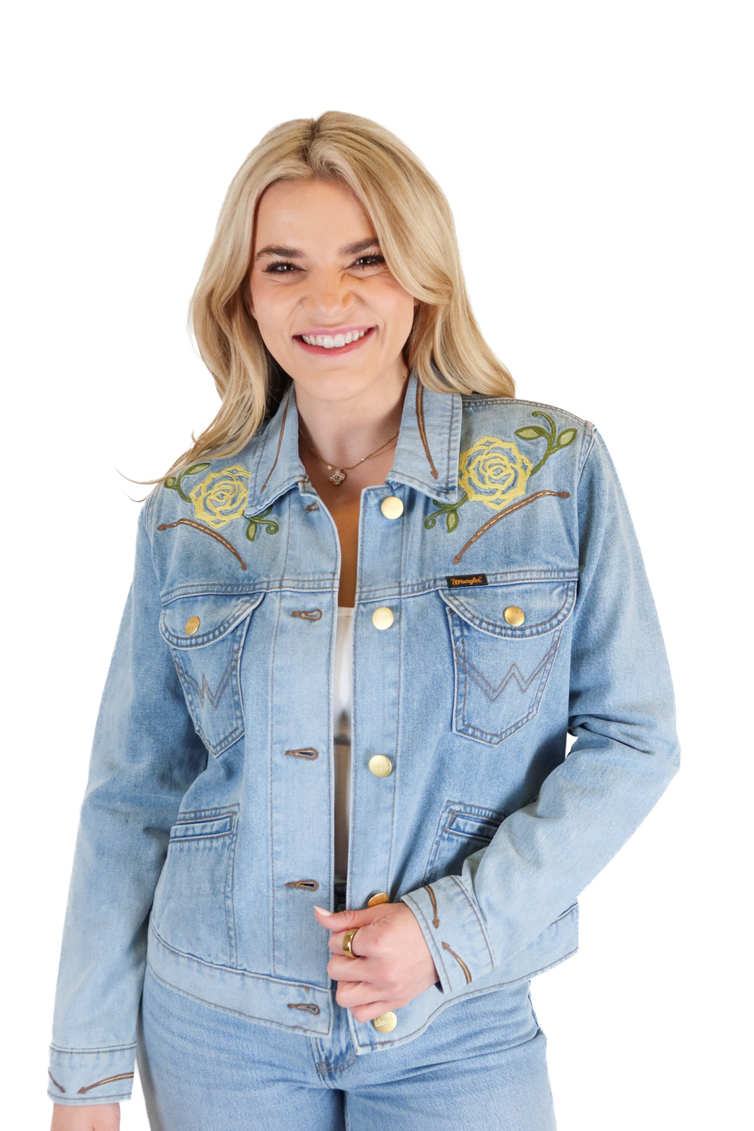 Wrangler Yellow Rose by Kendra Scott Denim Jacket NWT (M; retail $139)