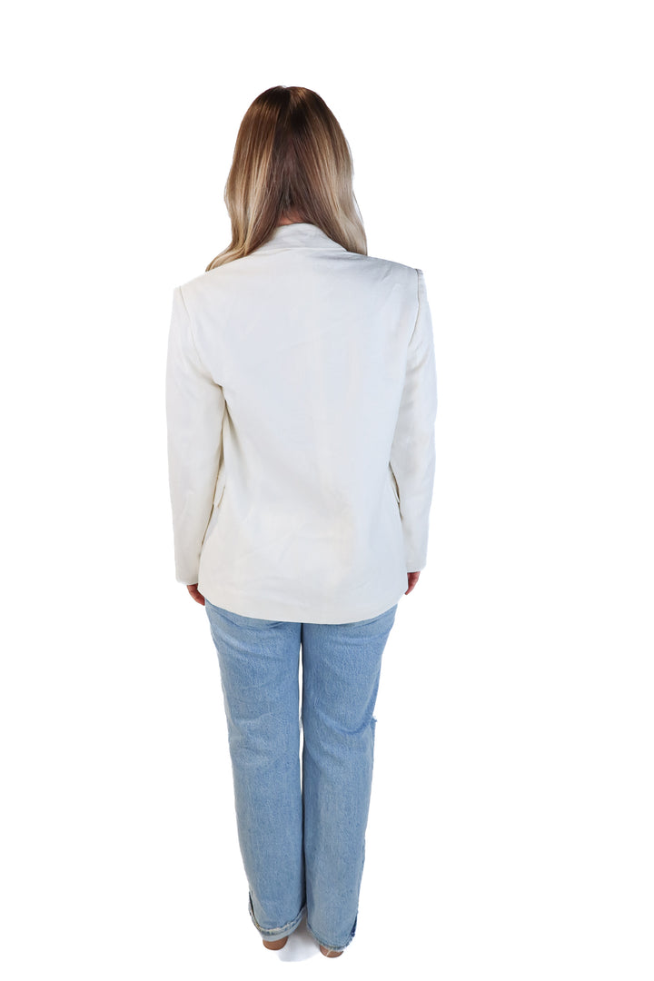 Abercrombie & fitch white linen blazer (xs; retail $120)