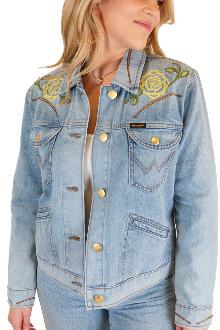 Wrangler Yellow Rose by Kendra Scott Denim Jacket NWT (M; retail $139)