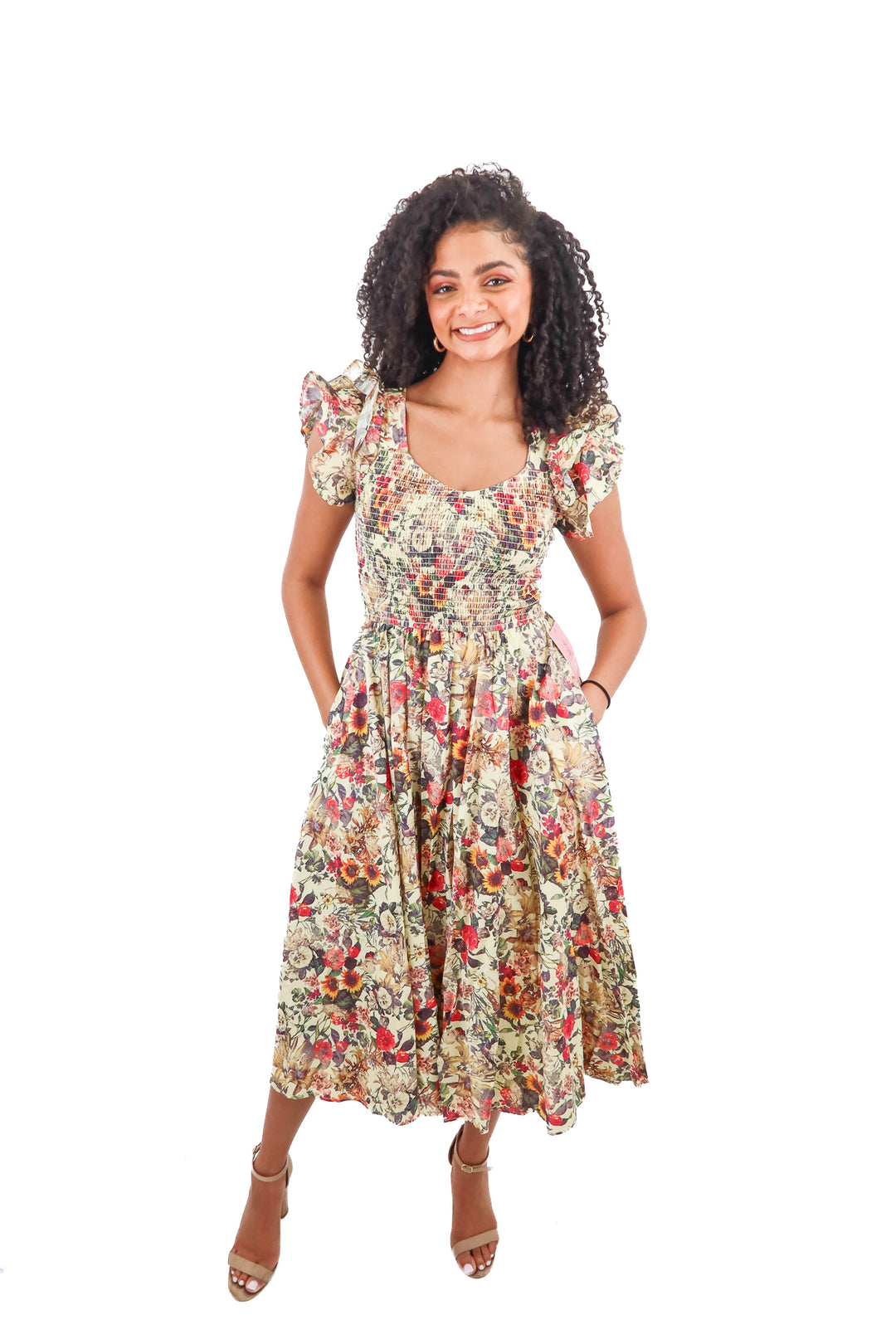 ivy city green floral maxi dress NWT (xxs; retail $148)